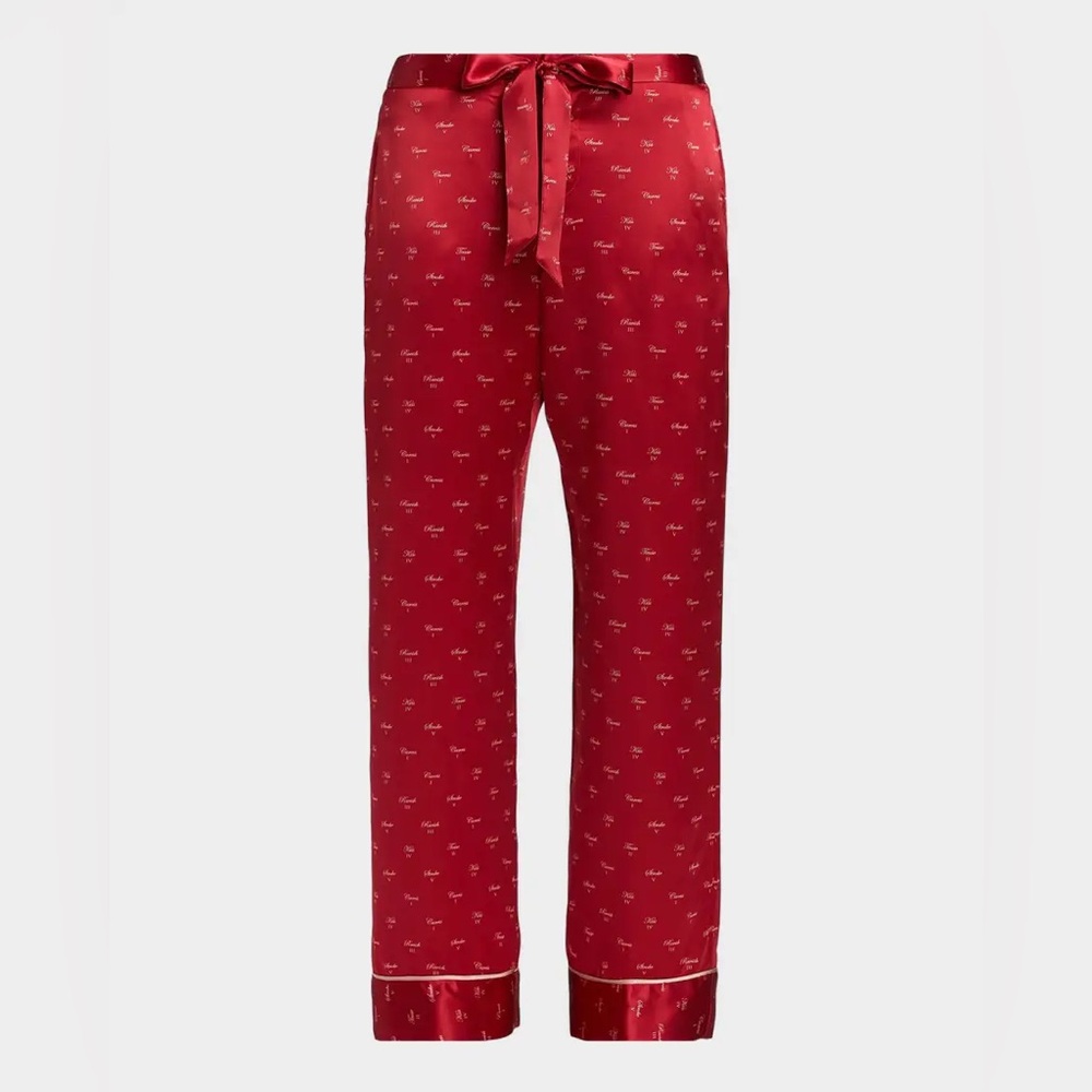 KIKI DE MONTPARNASSE SILK LOUNGE - KISS PRINT TIE UP PAJAMA PANT *IN MAUVE* - Picture 11 of 11